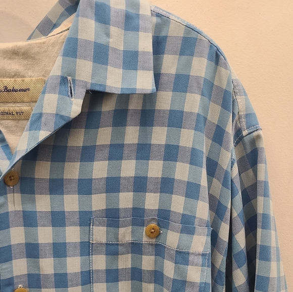 Tommy Bahama Original Fit 100% Short Sleeve Checkered Shirt - XL - Picture 6 of 9
